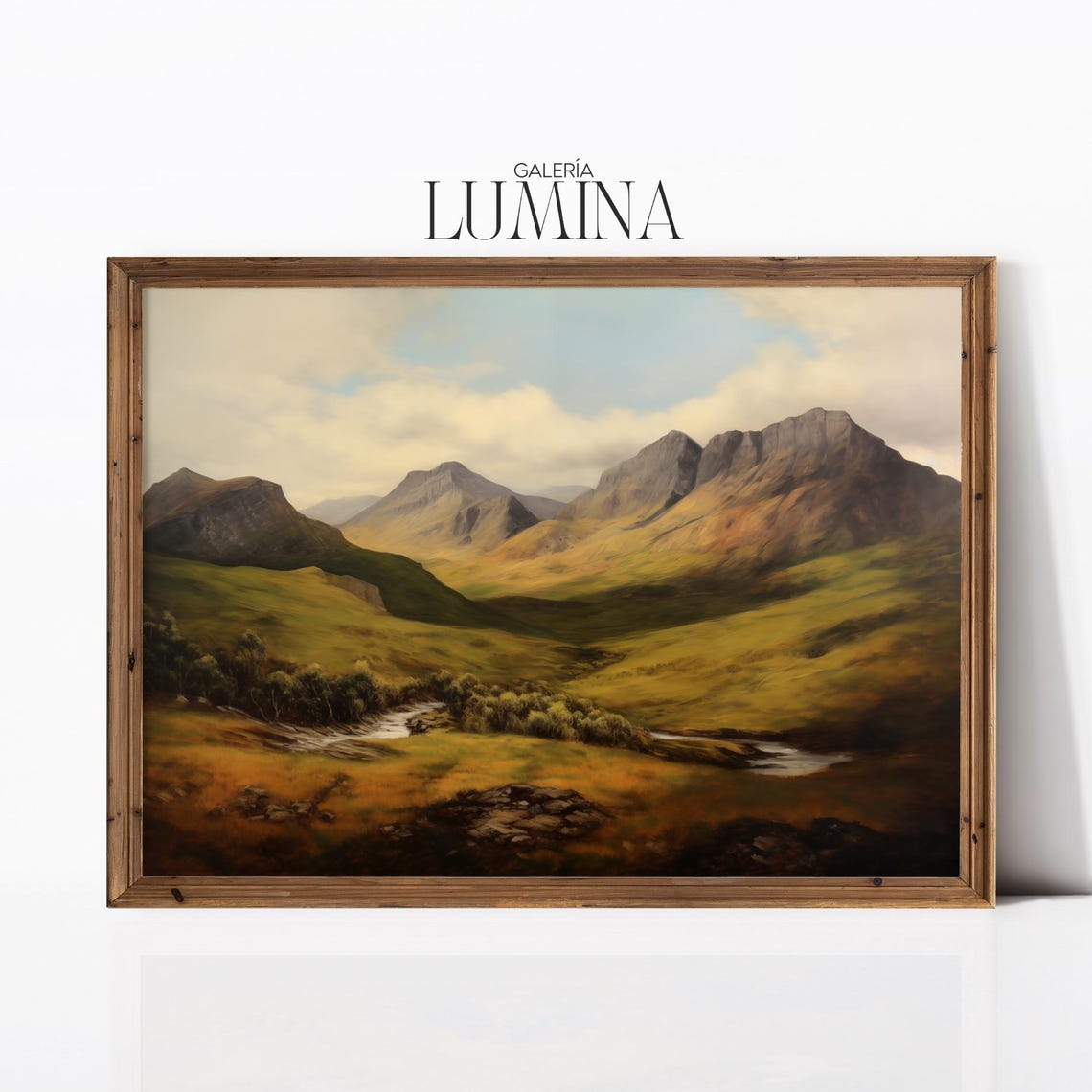 Spring Mountains Oil Painting Serene Mountains Landscape Artwork Nature Spring Scene Painting Art Frame Tv Art 914