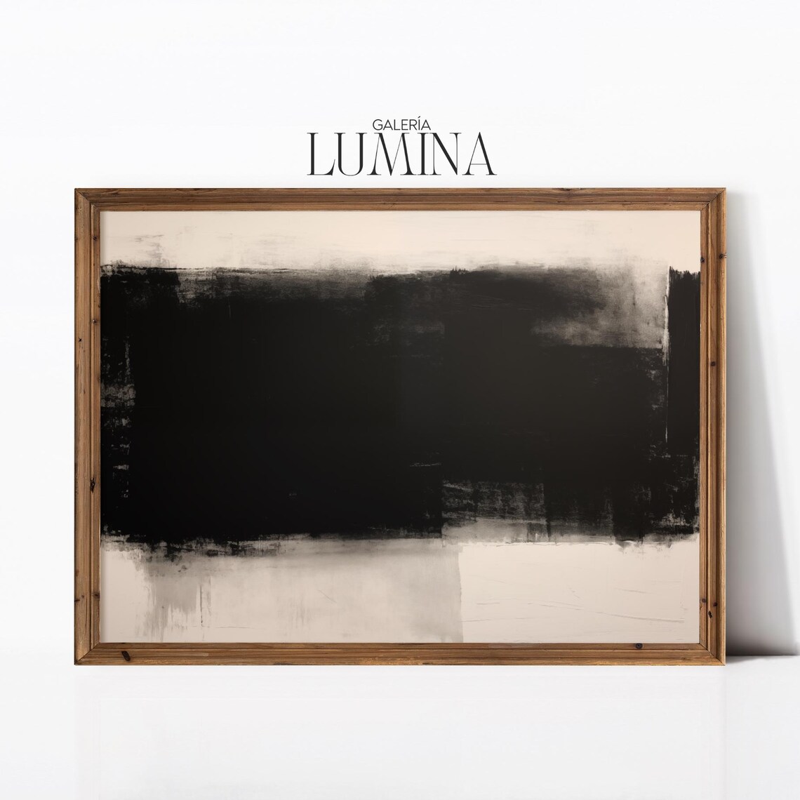 Large Black Monochrome Band Minimalist Abstract Ink Wash Poster