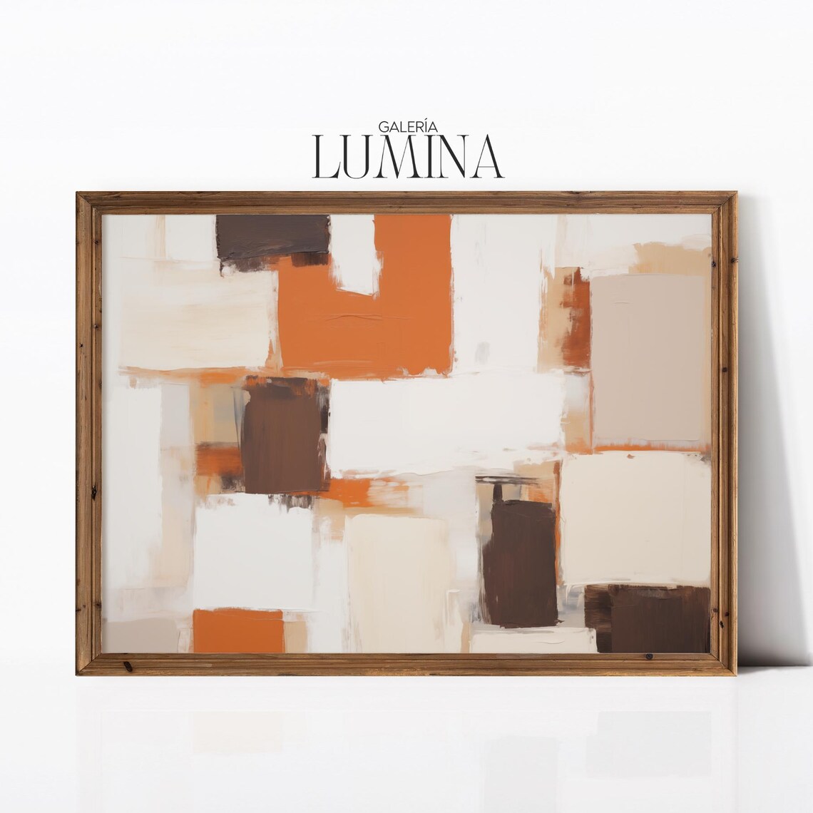 Neutral Earth Tone Abstract With Cream Rust And Brown Brushwork Poster