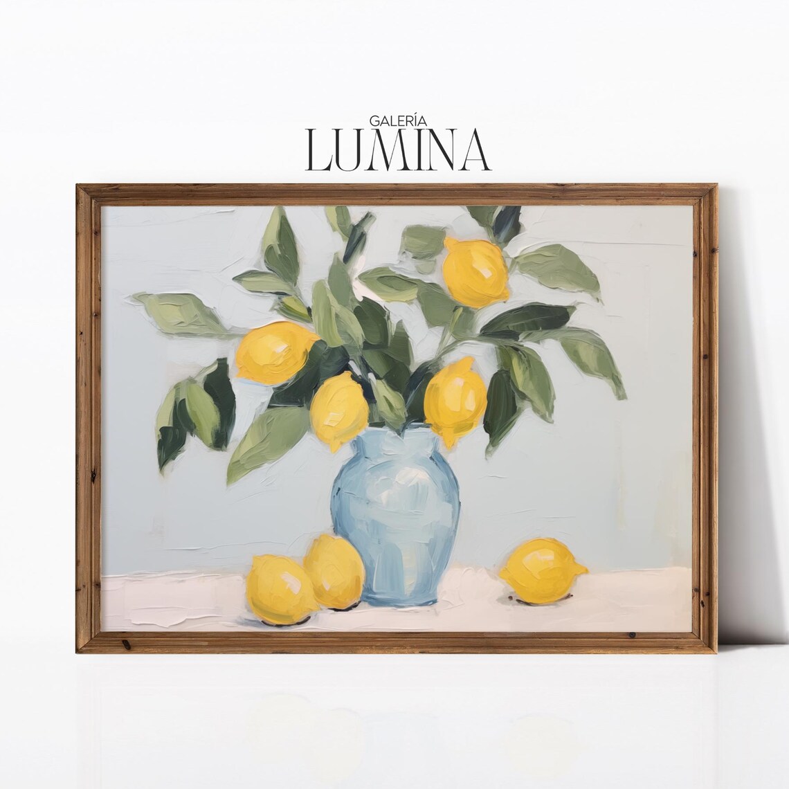 Impressionist Lemon Painting Kitchen Fruit Wall Art Yellow Lemon Still Life Print Modern Citrus Art Art Frame Tv Art 952