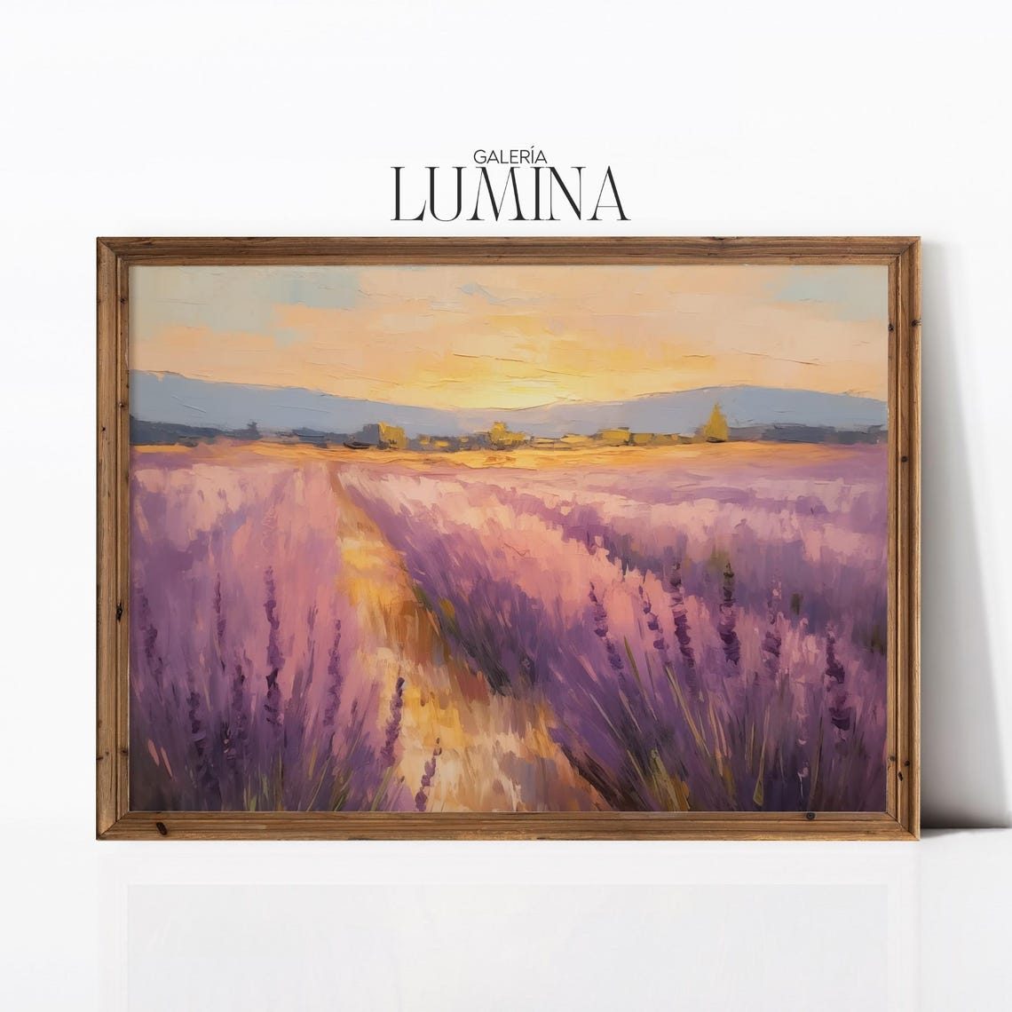 Lavender Field at Sunset Impressionist Landscape Painting Poster