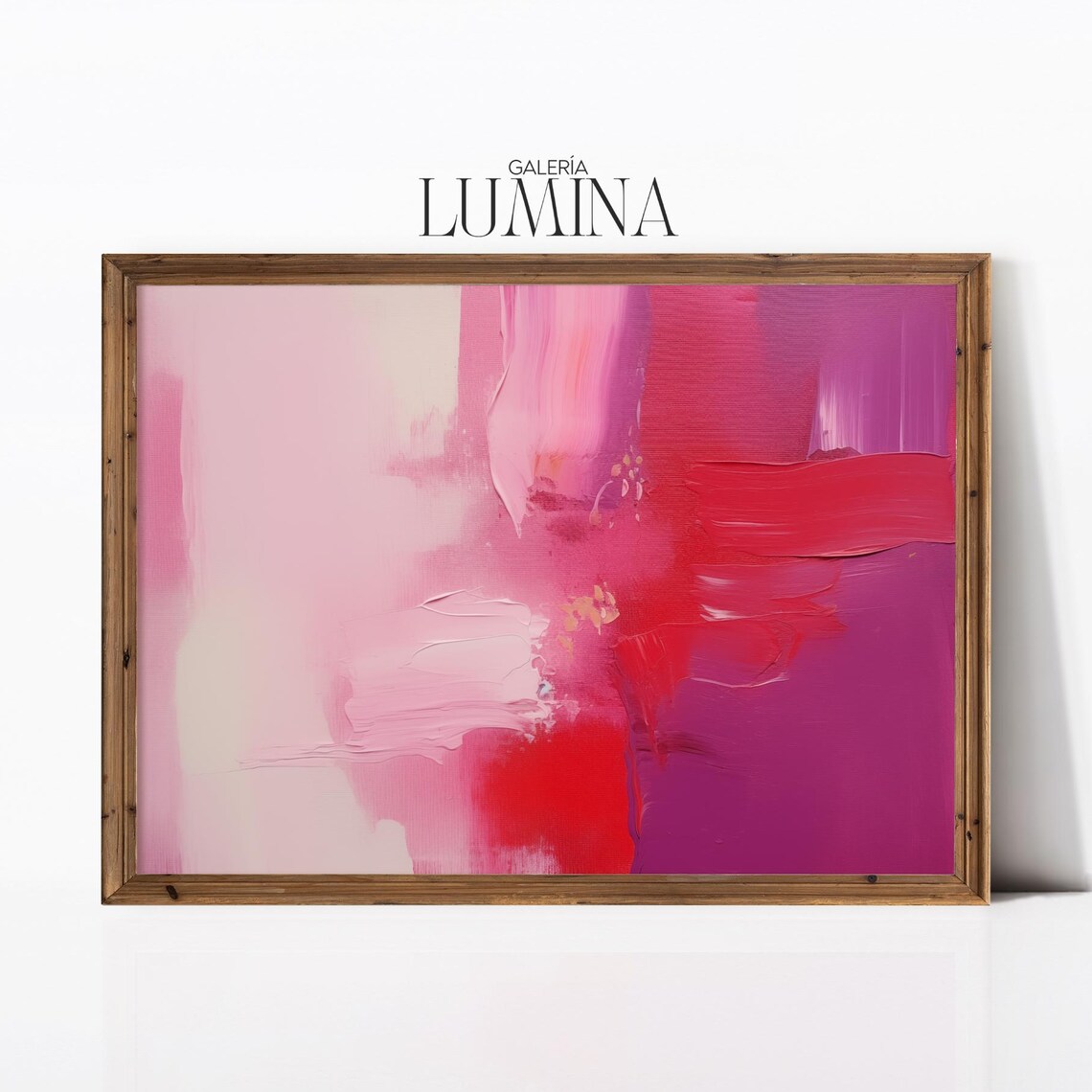 Pink Abstract Oil Painting, Modern Brushstroke Art Print