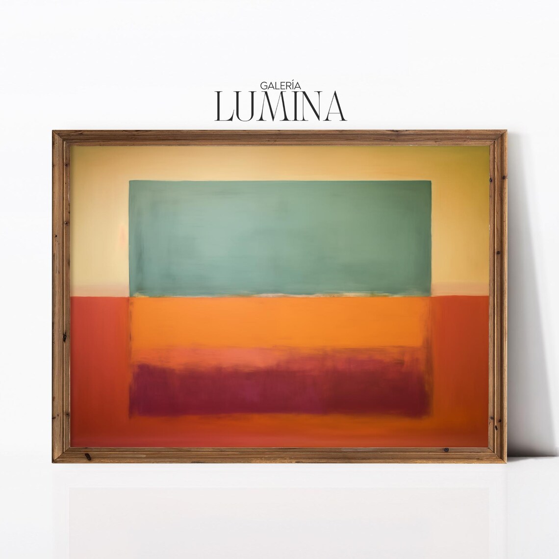 Sage Teal And Rust Color Field Abstract Rothko Inspired Modern Poster