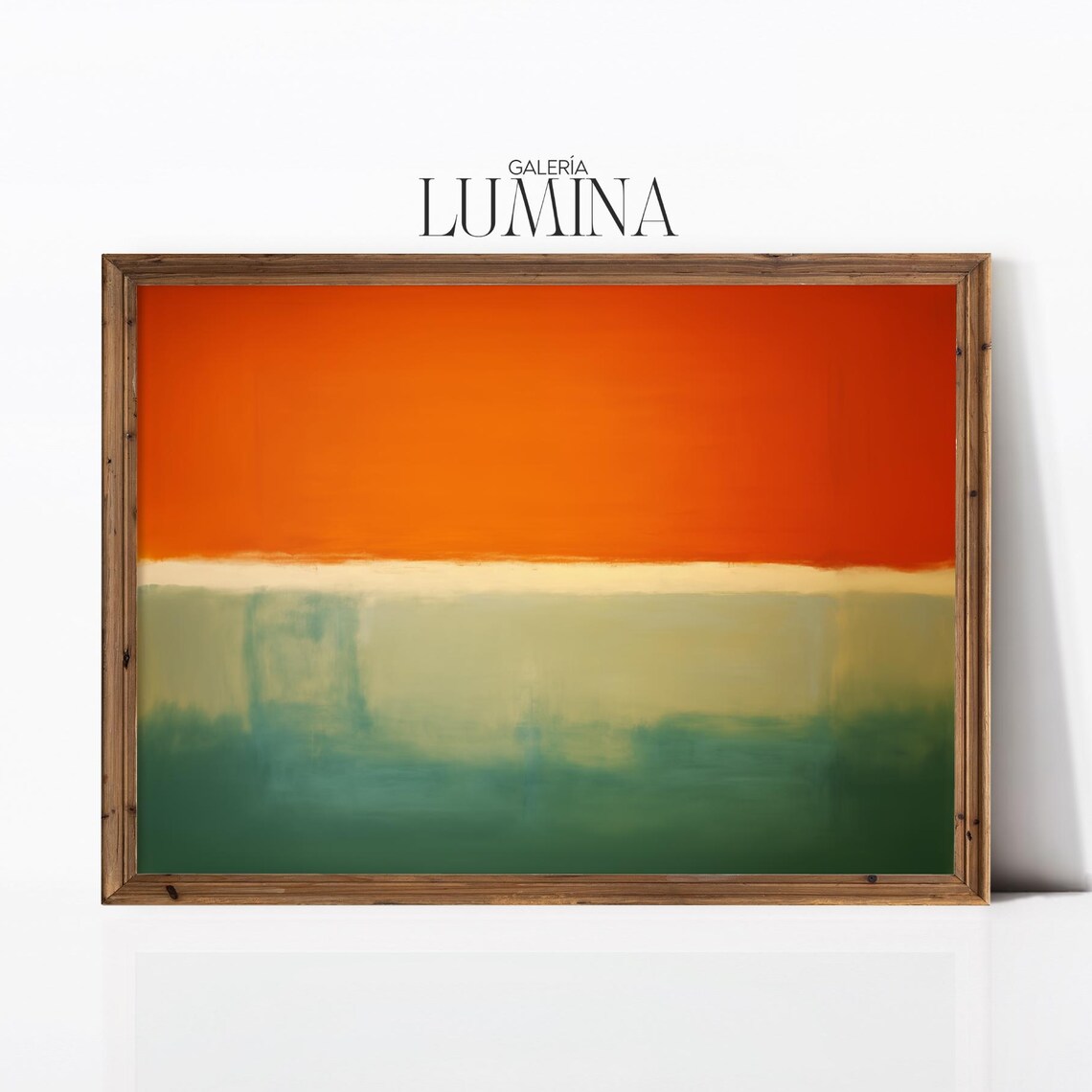 Orange And Green Color Field Abstract Painting Modern Minimalist Color Block Art Contemporary Print Art Frame Tv Art 967