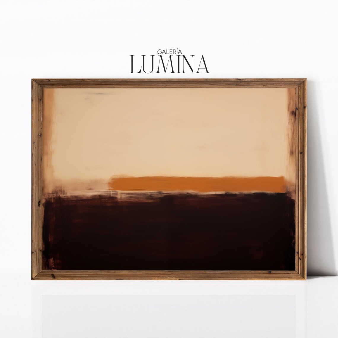 Brown And Beige Color Field With Rust Stripe Modern Minimalist Poster