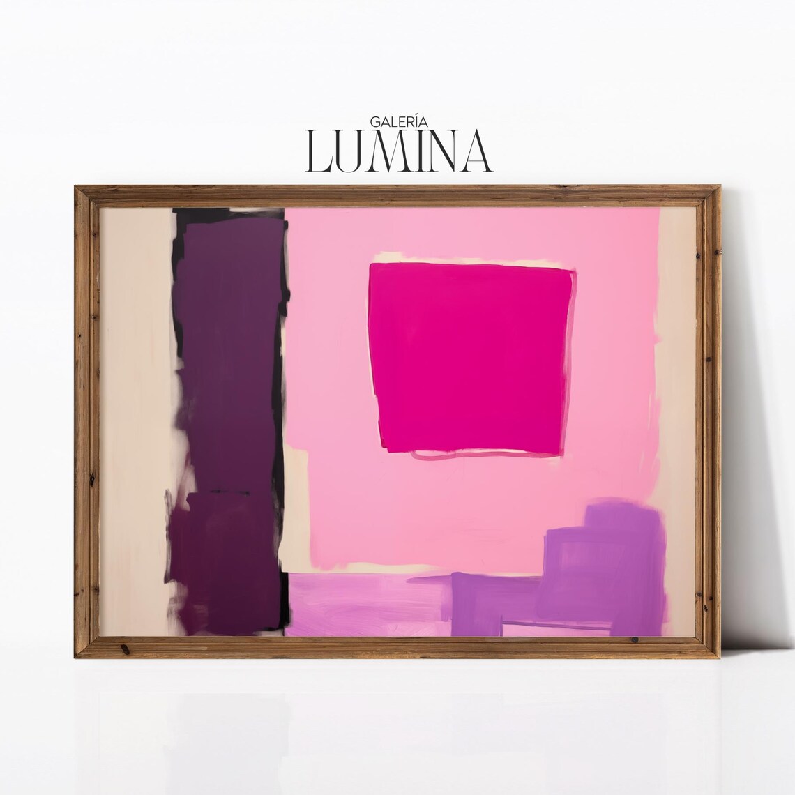 Contemporary Pink And Purple Abstract Color Blocks Bold Modern Poster