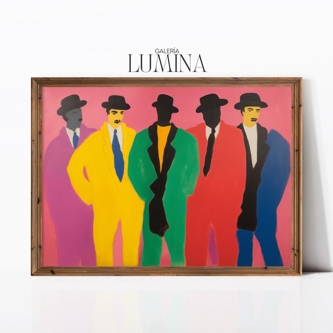 Five Young Men Original Abstract Painting Colorful Pop Art Painting Modern Figurative Bold Artwork Art Frame Tv Art 987