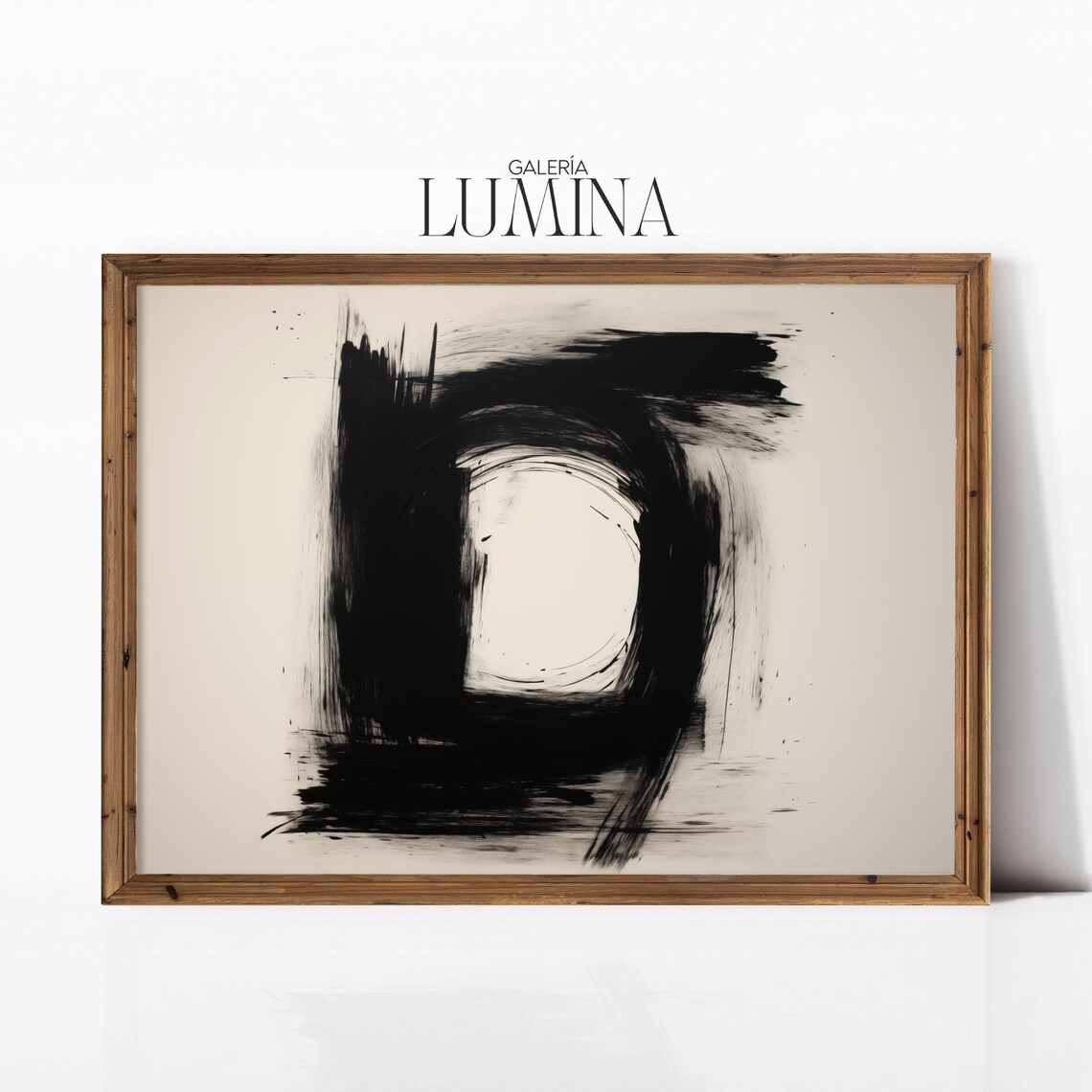 Black And White Expressionist Painting Minimalist Brush Stroke Wall Art Modern Abstract Ink Artwork Art Frame Tv Art 963