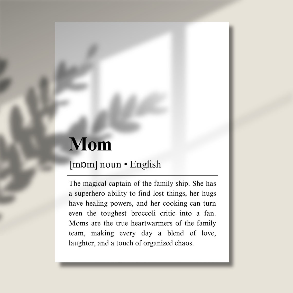 Mom Definition Gift Gifts For Mom New Mom Gifts Definition Print Mothers Day Gift Gifts For Her Family Poster Funny - Image 2