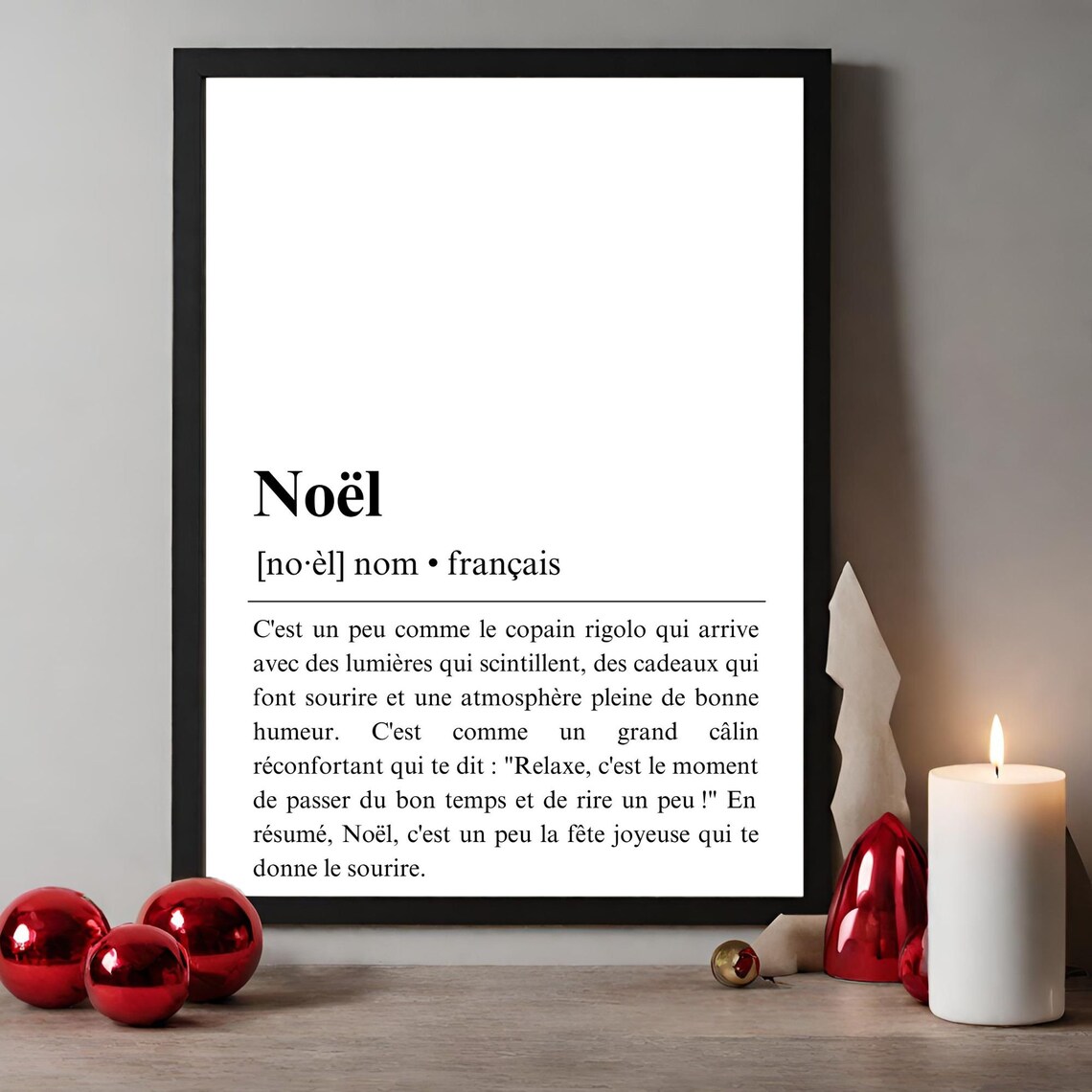 Noël French Christmas Dictionary Definition Typography Poster - Image 2