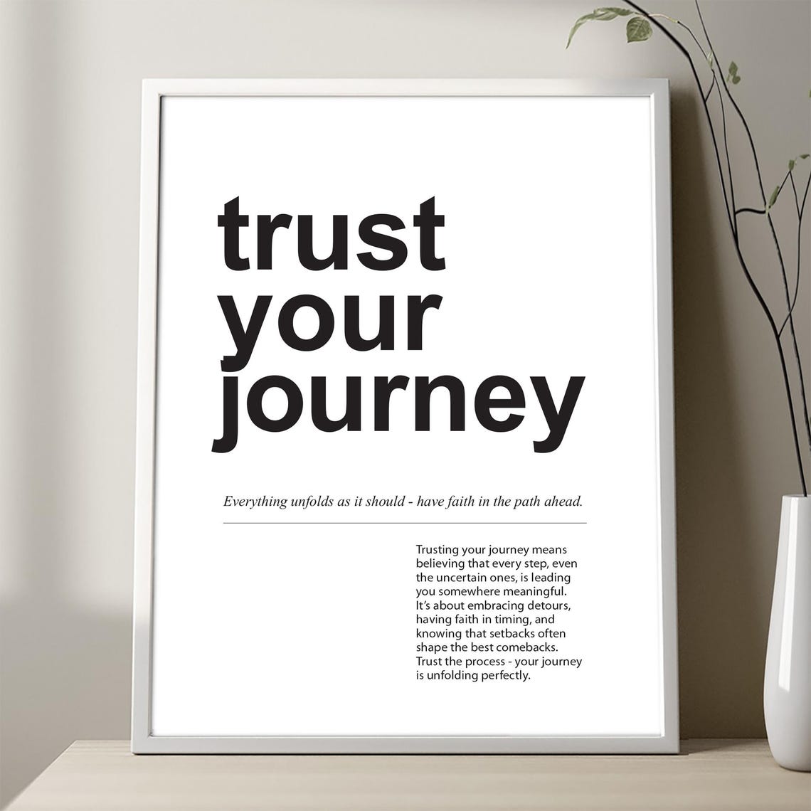 Trust Your Journey Motivational Dictionary Definition Poster Art