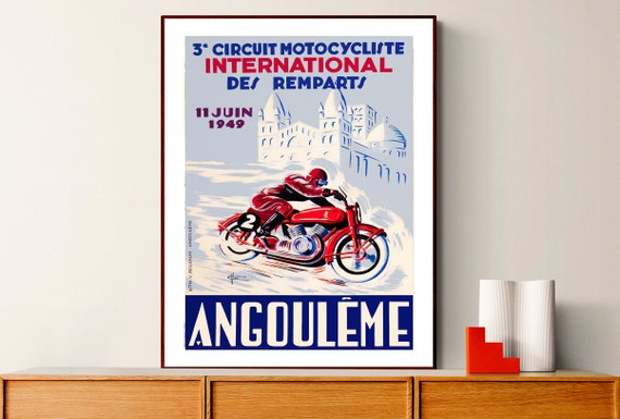 3 E Circuit Motocycliste International Des Remparts Angoulme Vintage Grand Prix Poster Poster Paper Or Print Gift Idea