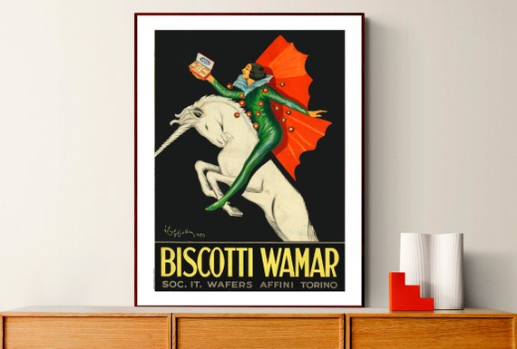 Biscotti Wamar Vintage Fooddrink Poster By Leonetto Cappiello Poster Paper Or Print Gift Idea Wall Decor