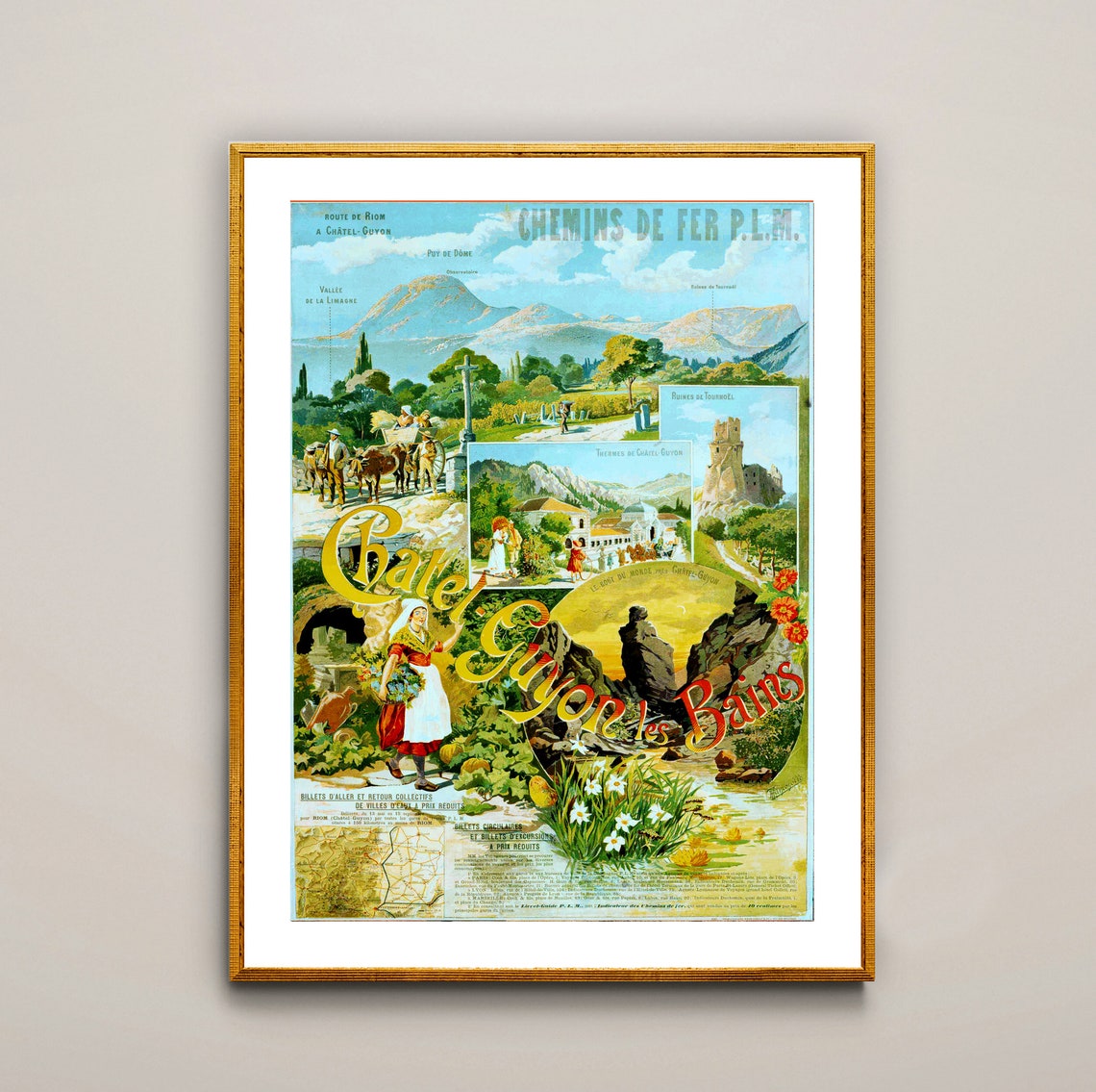 Chatel Guyon Les Bains PLM Vintage French Thermal Spa Poster