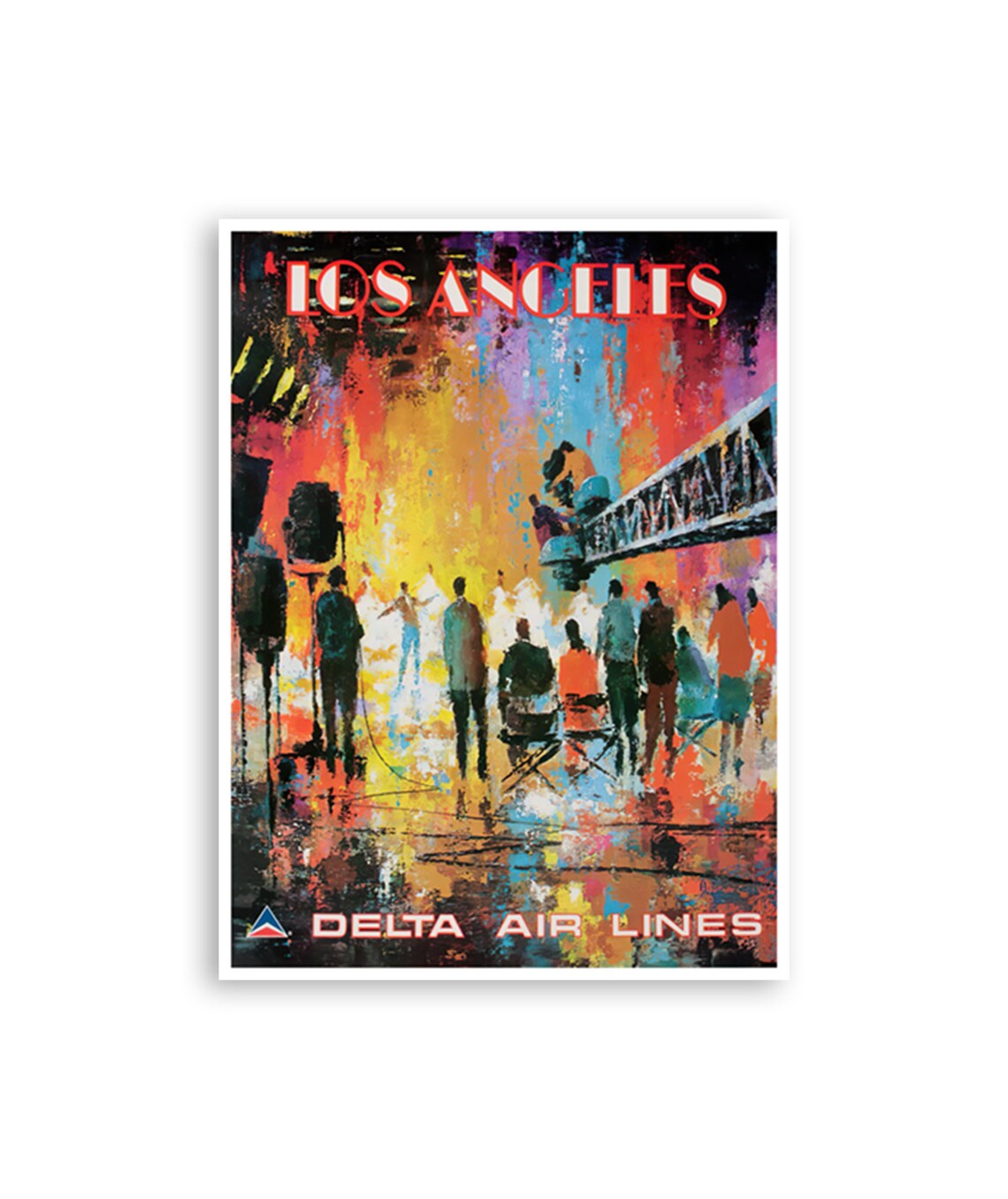 Los Angeles Delta Air Lines Vintage Hollywood Film Set Poster