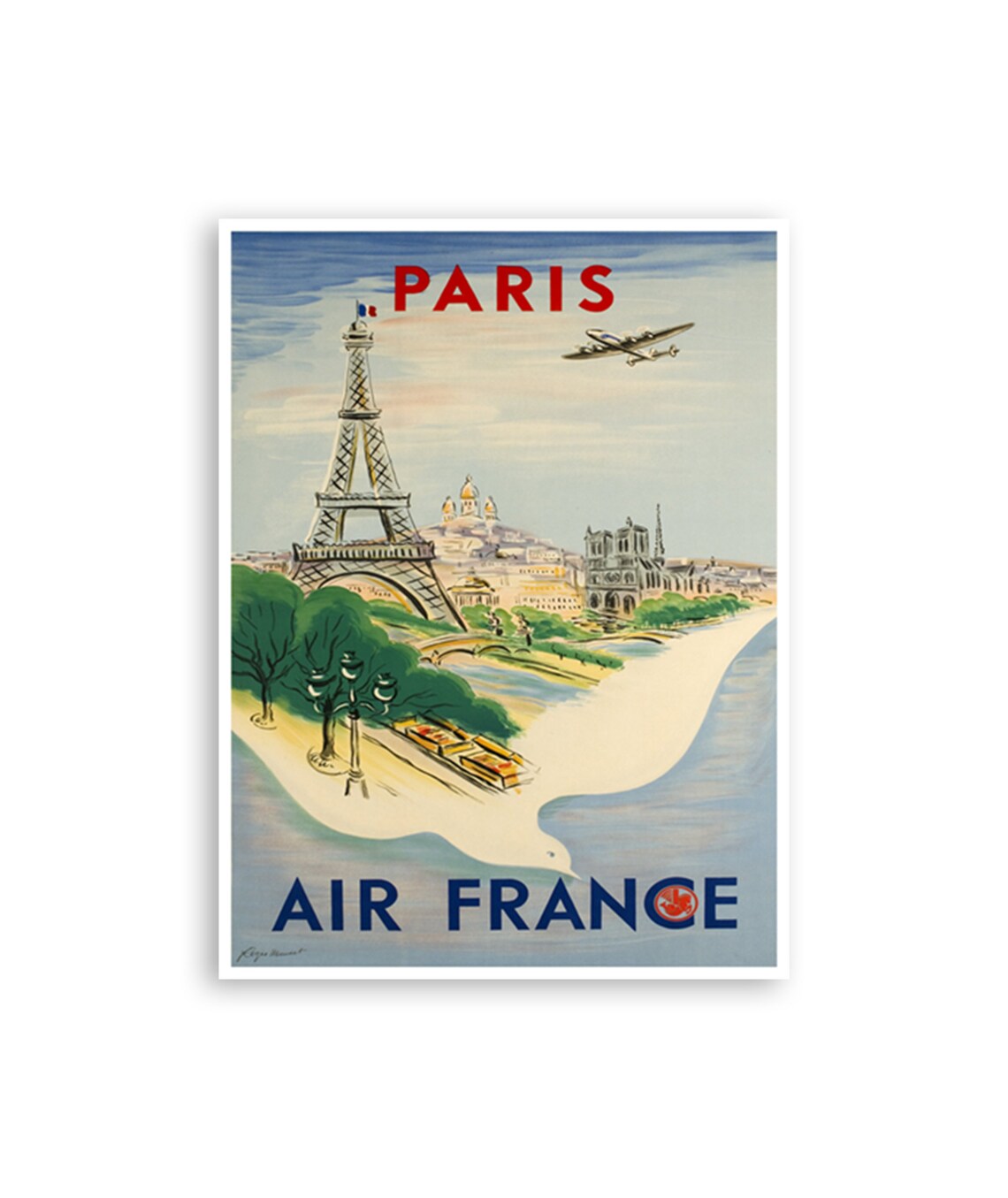 Paris Vintage Travel Poster, French Home Decor