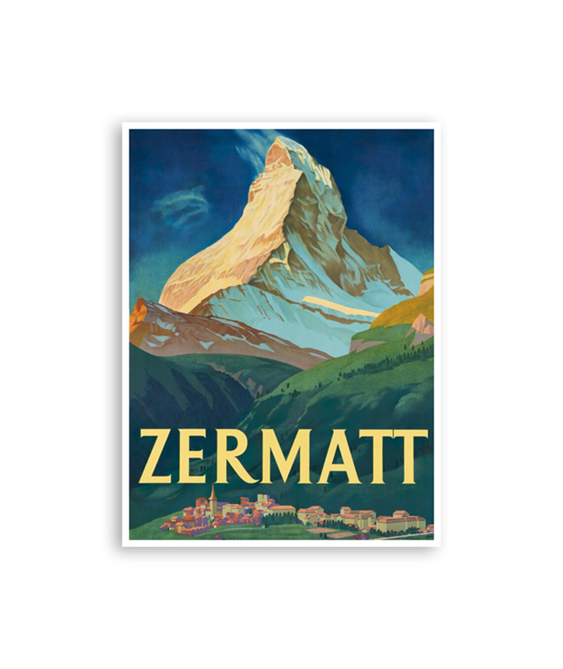 Switzerland Zermatt Vintage Travel Poster