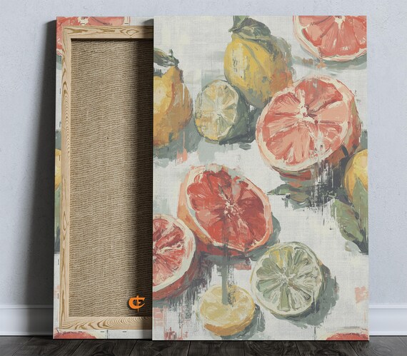 Citrus Slices Watercolor Painting Lemons And Grapefruit Poster