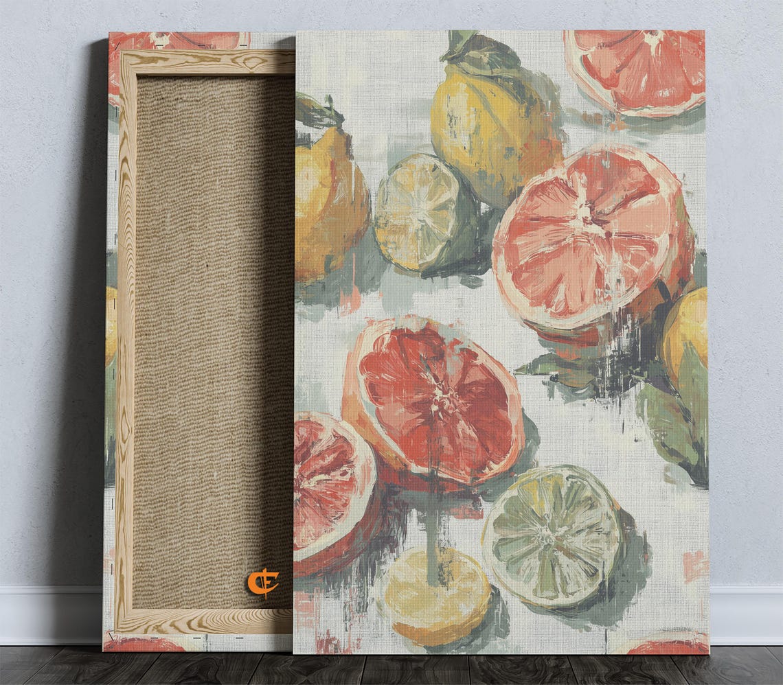 Citrus Slices Watercolor Painting Lemons And Grapefruit Poster