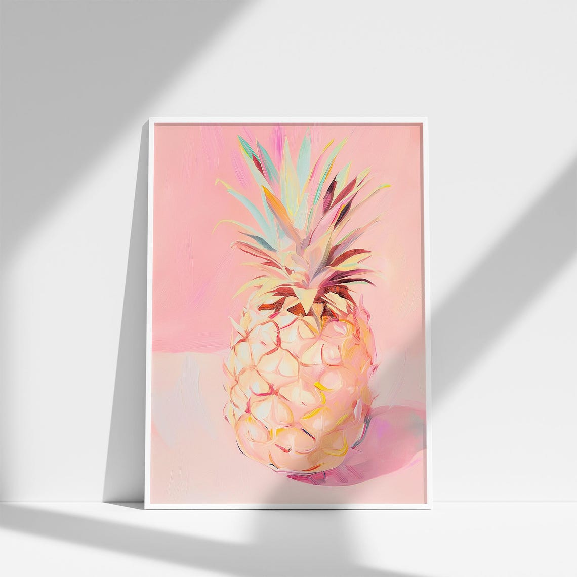 Pink Pineapple Painted Still Life Tropical Pink Kitchen Poster - Image 4
