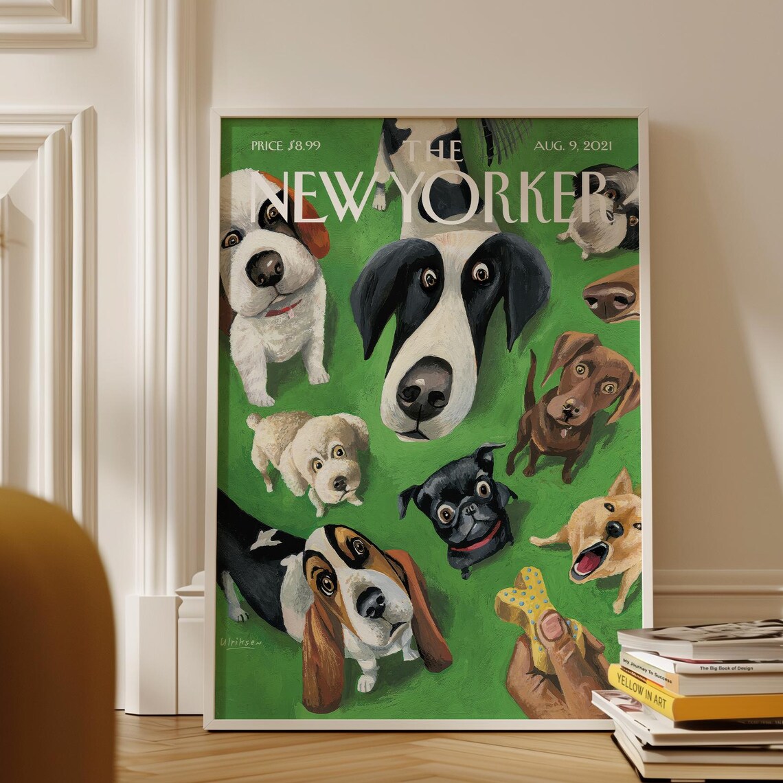 The New Yorker Dog Biscuit Puppies Cover Funny Pet Magazine Wall Art