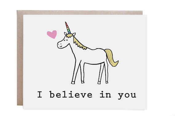 Sweet I Believe in You Unicorn Encouragement Card Wall Art Gift