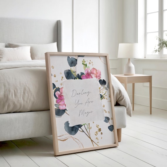 Darling You Are Magic Floral Print Boho Home Decor