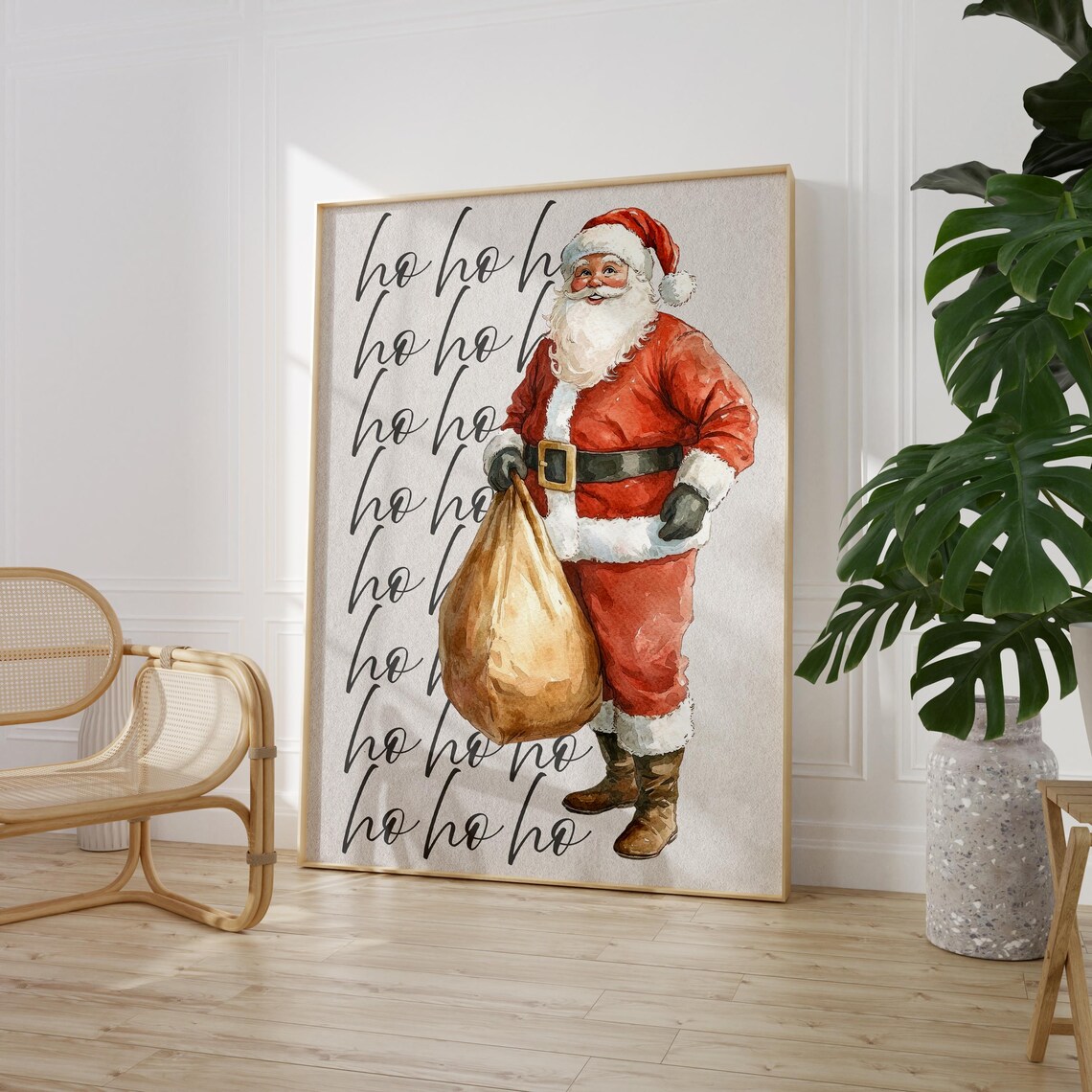Santas Gifts Watercolor Illustration Poster Santa Wall Art Trendy Holiday Print Merry Christmas Art Xmas Home Decor Winter Print - Image 9