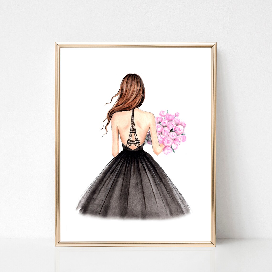 Paris Fashion Illustration, Eiffel Tower Art Print - Image 3