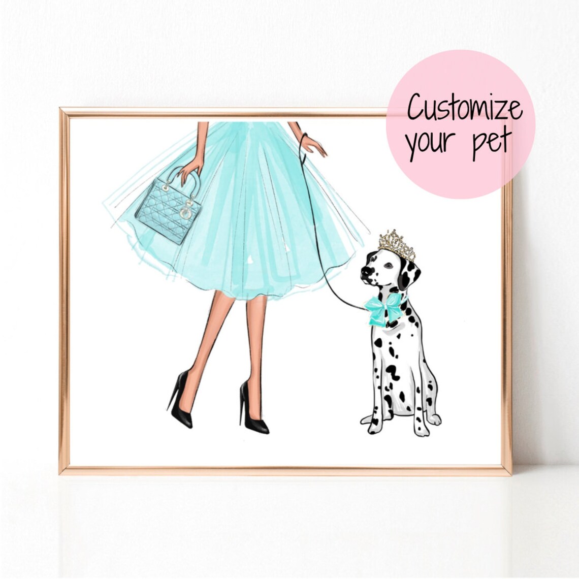 Custom Dog Fashion Illustration Art Print