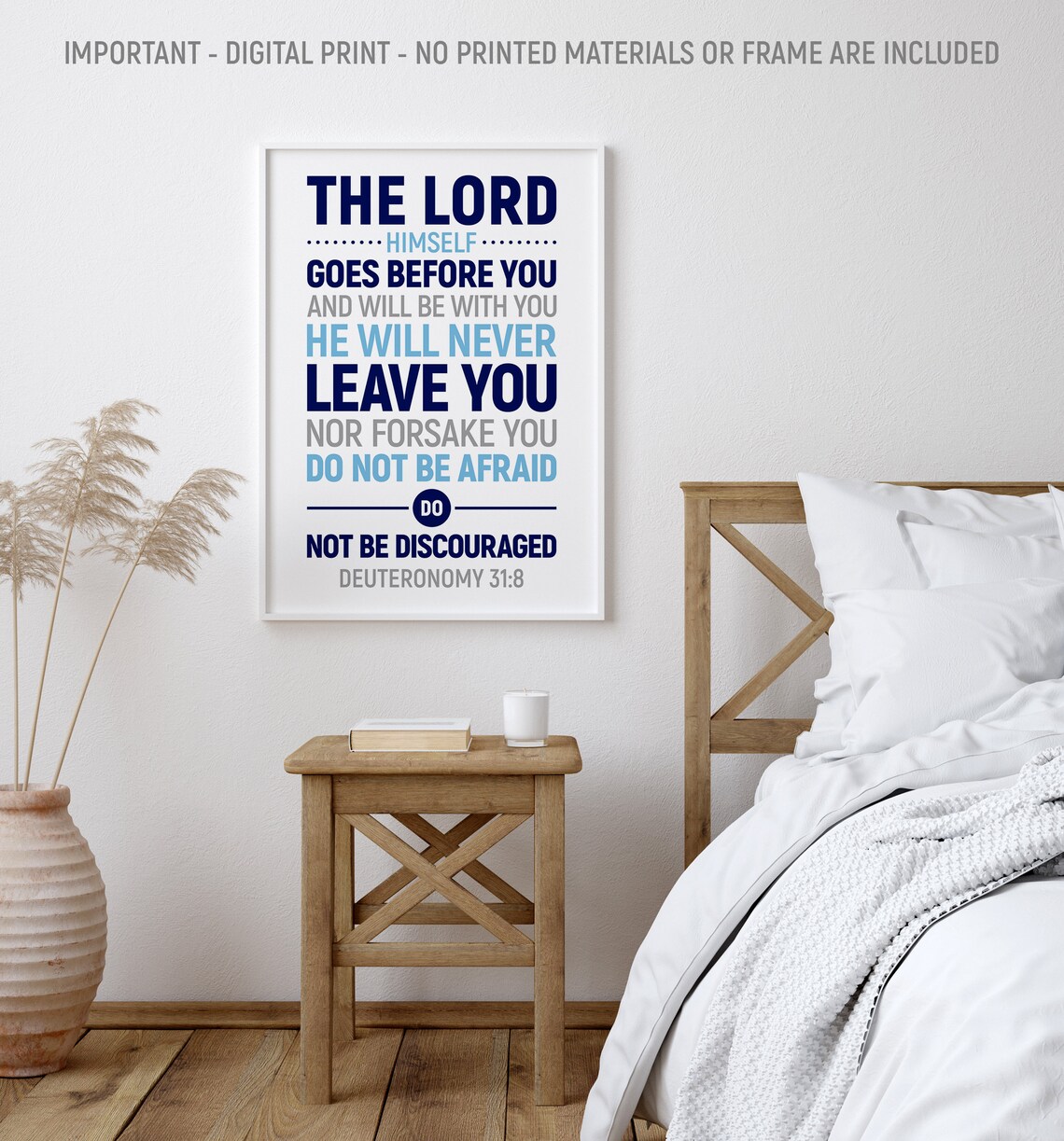 The Lord Himself Goes Before You, Bible Verse Art Print - Image 2