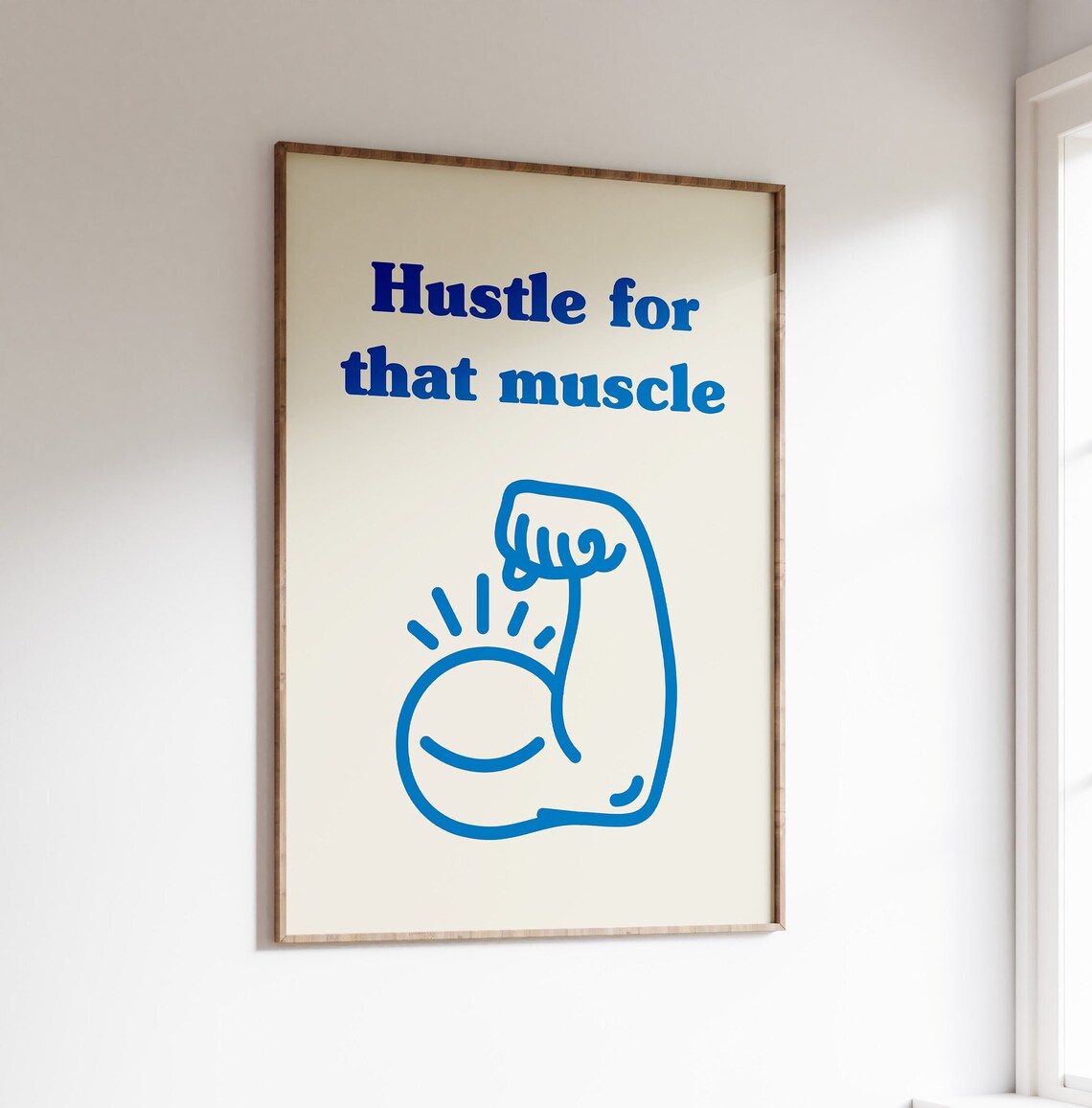 Hustle For That Muscle Retro Quote Poster Print