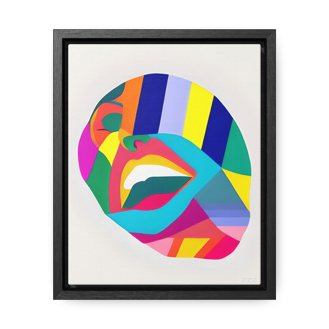 Voice Pop Art Singing Mouth Abstract Rainbow Portrait Art Print