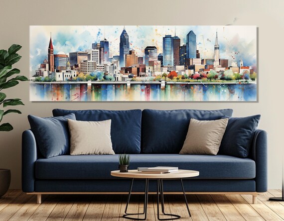 Indianapolis Watercolor Abstract Poster Print
