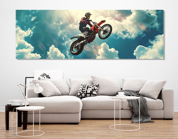 Motocross Wall Art Motocross Jump Print Large Dirt Bike Print Biker Gift Motocross Fan Gift Framed And Ready To Hang