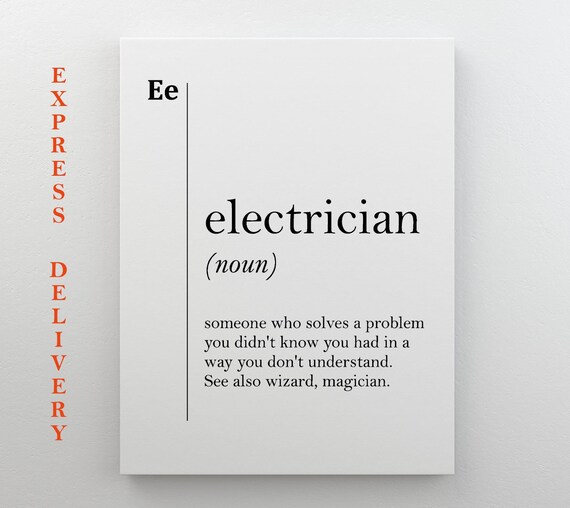 Electrician Art Funny Electrician Gift Coworker Gift Electrician Wall Decor