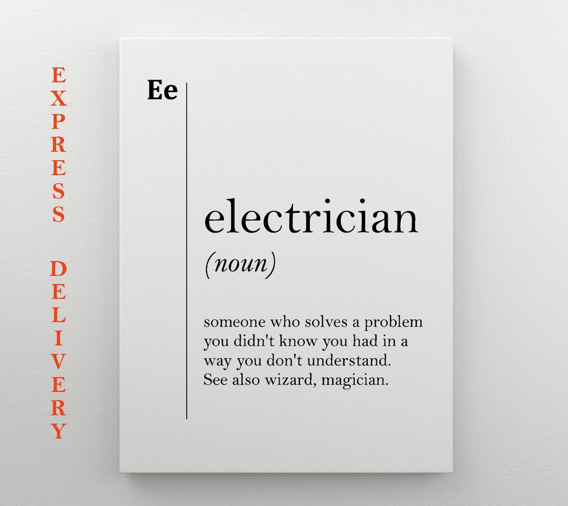 Electrician Art Funny Electrician Gift Coworker Gift Electrician Wall Decor