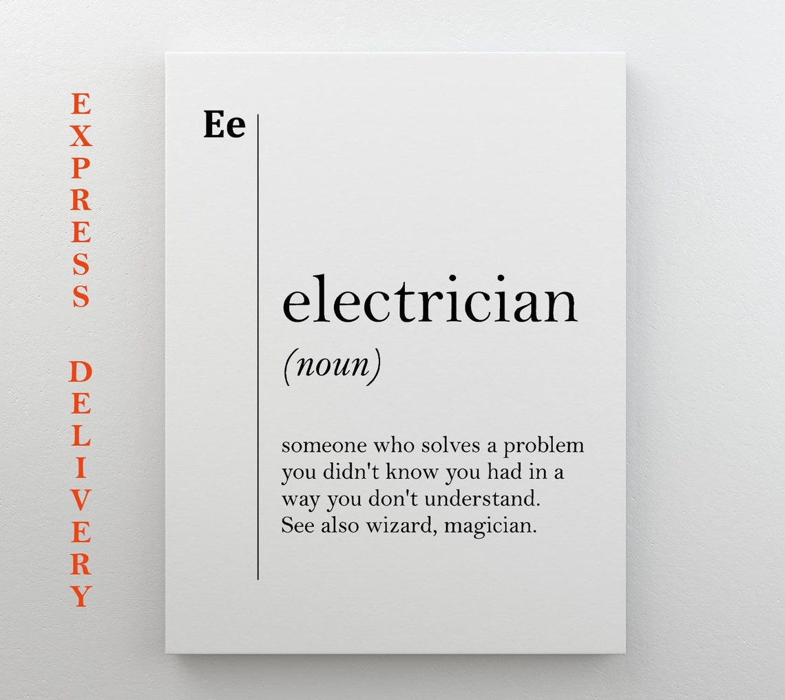 Electrician Funny Definition Noun Wizard Magician Trades Gift Poster