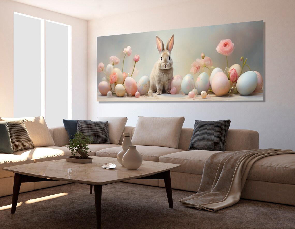 Cute Easter Bunny Painting, Nursery Decor - Image 4