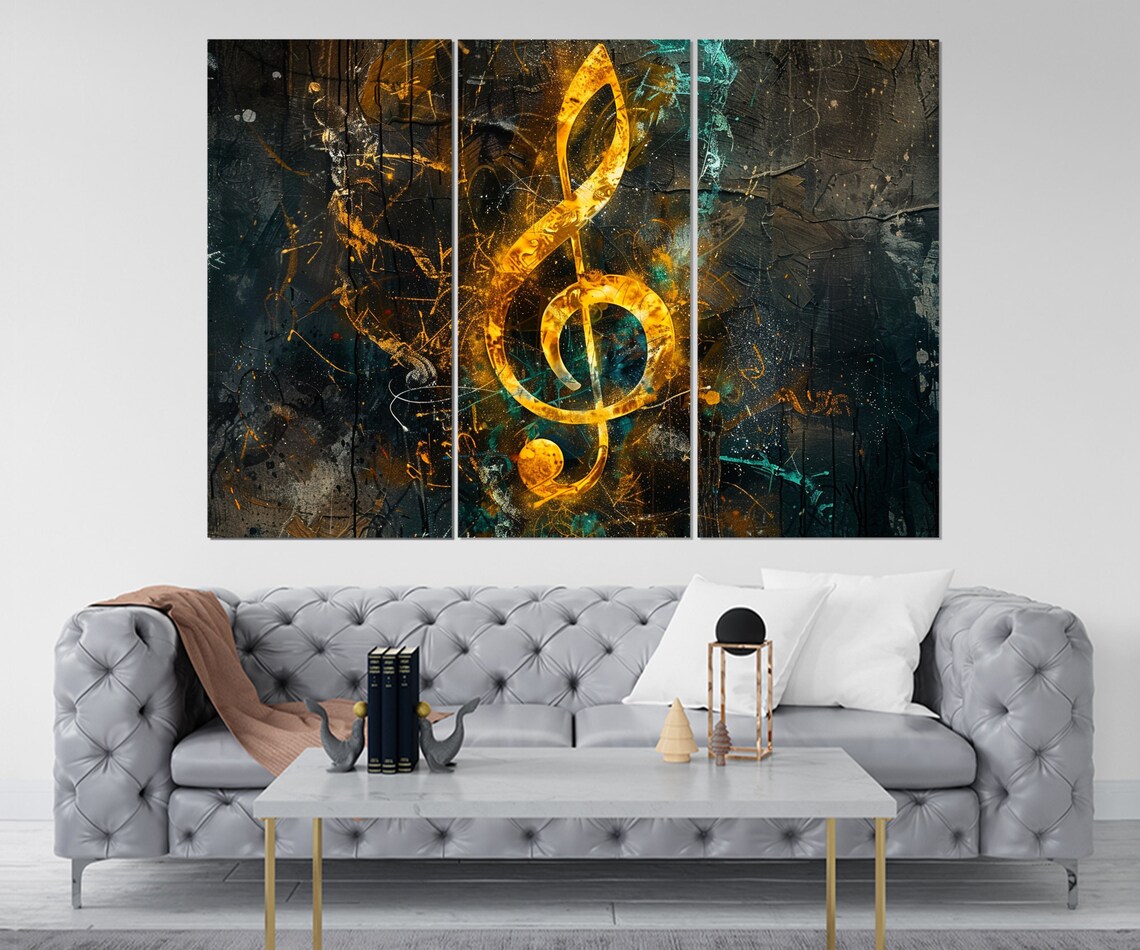 Treble Clef Abstract Music Wall Art Print, Musician Gift - Image 4
