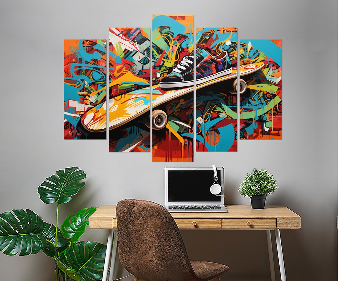 Skateboard Graffiti Street Art Colorful Sneaker Skater Pop Art Poster - Image 4