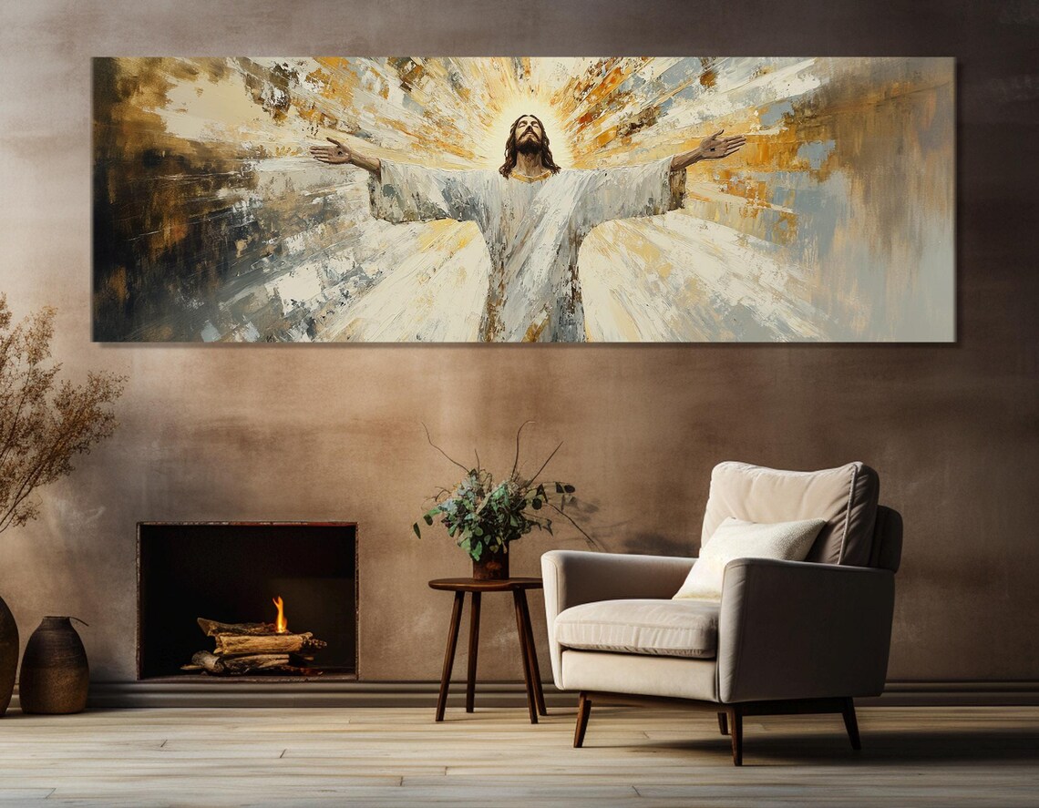 Jesus Christ Abstract Religious Art Print, Christian Decor