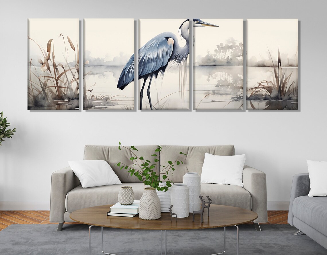 Heron Abstract Bird Art Print, Gentle Nature Tones - Image 3