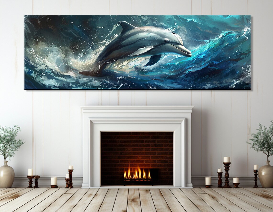 Dolphin Painting, Ocean Life Poster Art Print