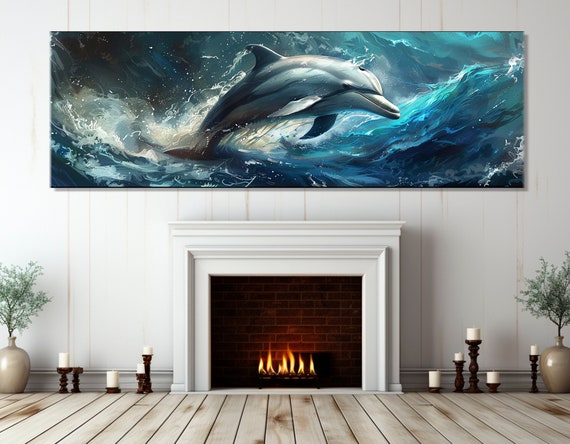 Dolphin Painting, Ocean Life Poster Art Print