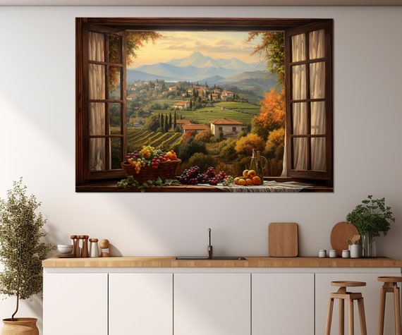 Open Window With Tuscany View, Europe Travel Poster