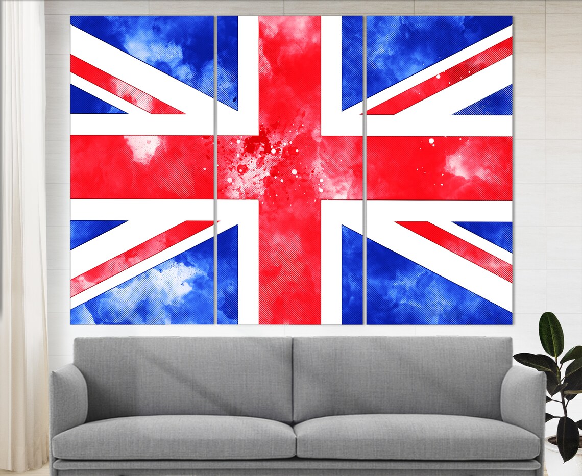 United Kingdom Flag Union Jack Grunge Watercolor British Wall Poster - Image 4