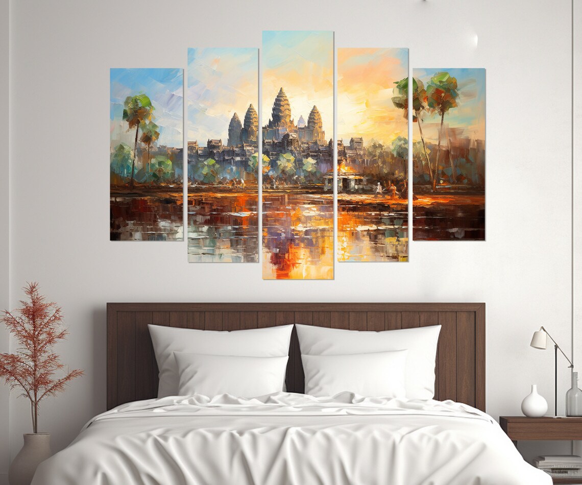 Ancient Khmer Temple Painting, Angkor Wat Travel Poster - Image 3