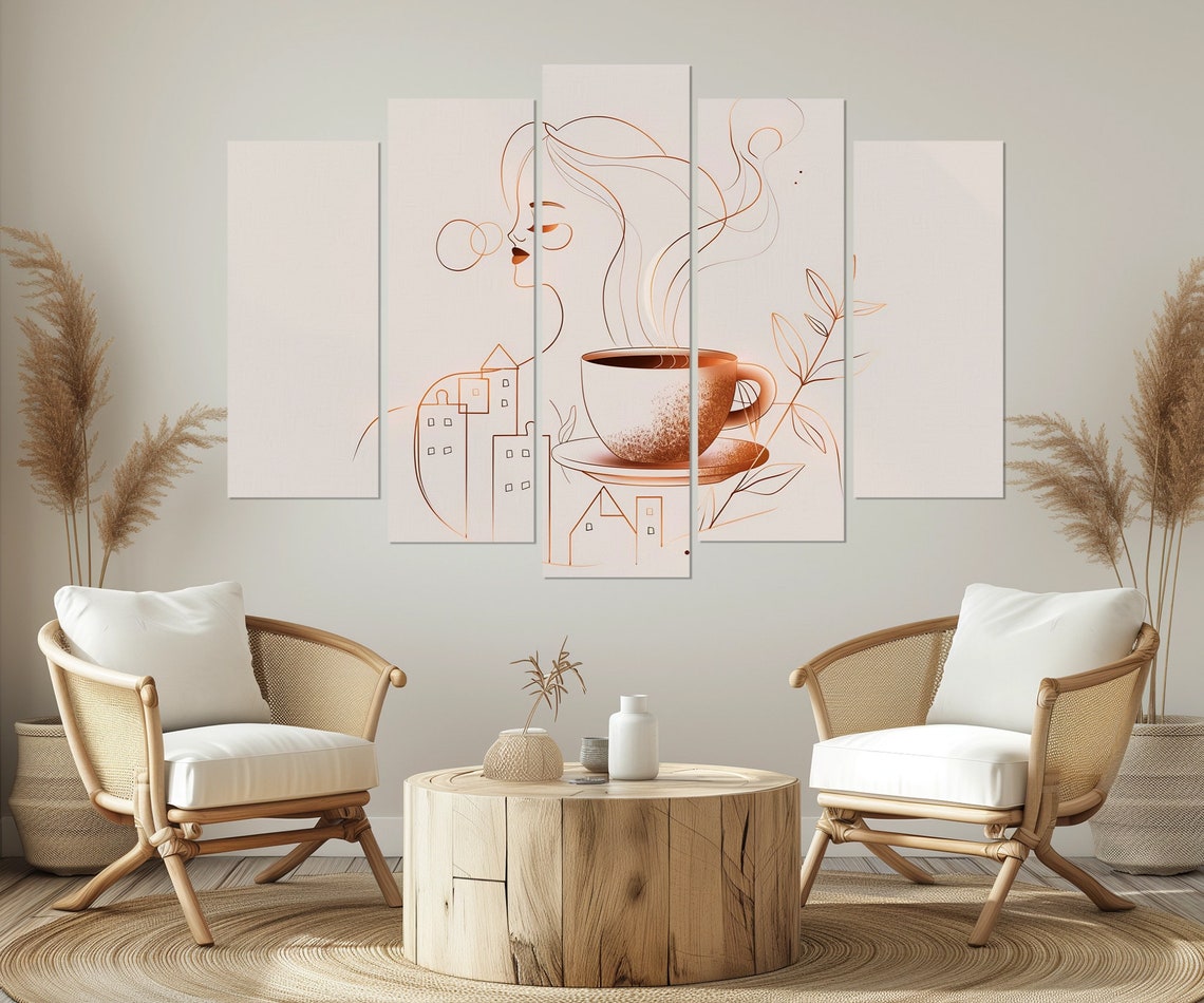 Minimalist Coffee Wall Art Coffee Print Kitchen Wall Decor Cafe Wall Decor Coffee Painting Framed And Ready To Hang - Image 4
