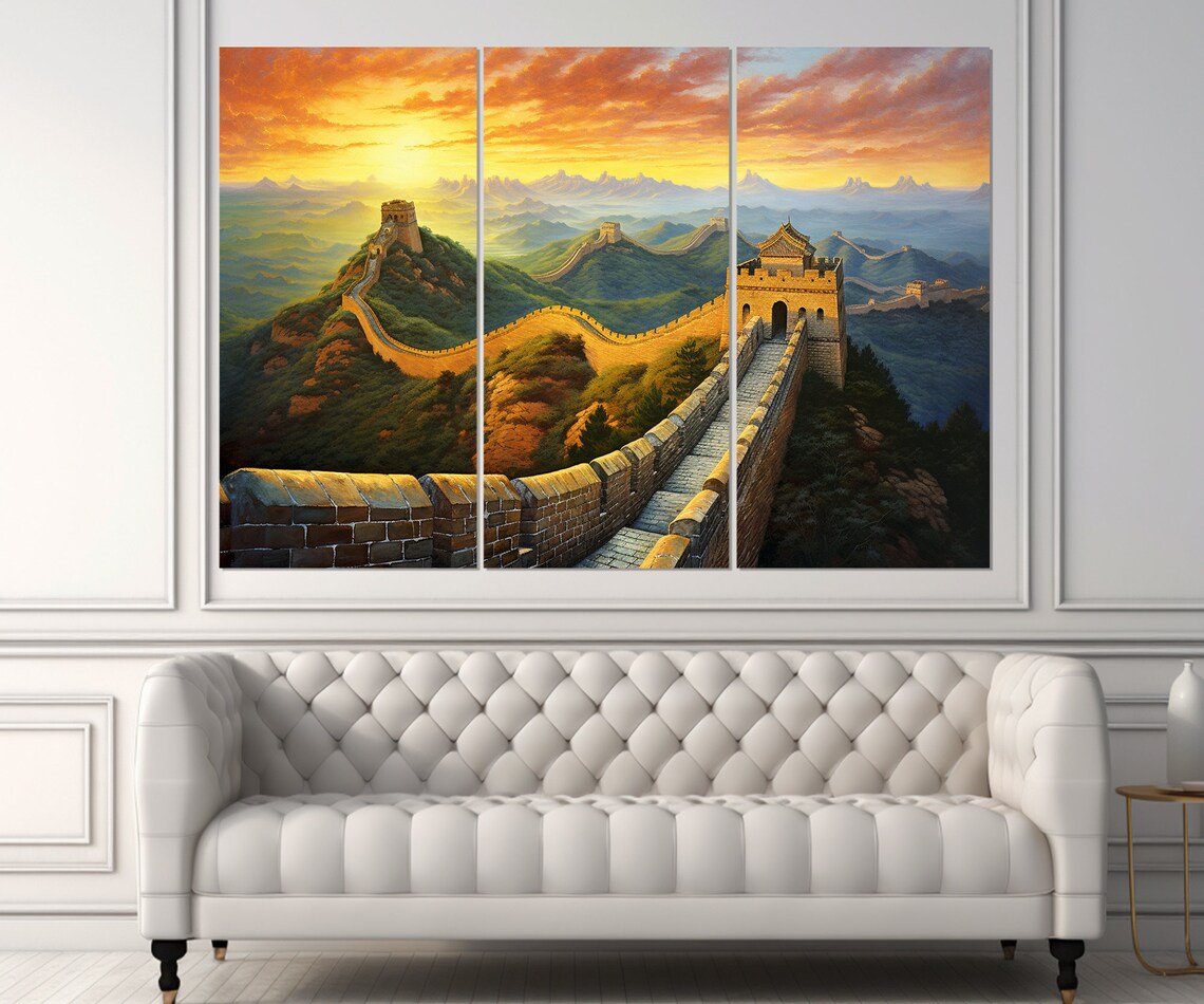 Great Wall Of China Golden Sunset Watchtowers Winding Ramparts Poster - Image 4